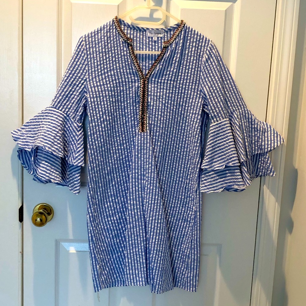 Seersucker mini dress